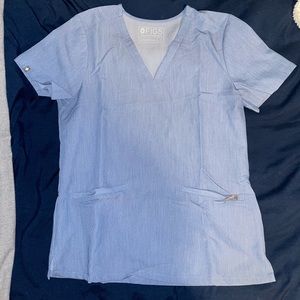 Figs denim blue casma scrub top style #FW1100